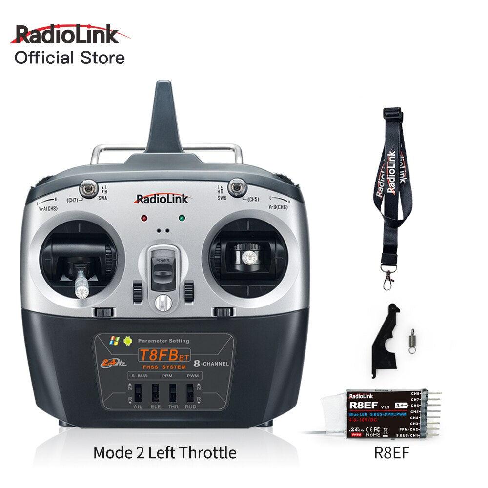 Radiolink T8FB BT 8 Channel 2.4G Radio Controller with Receiver R8EF R8FM Remote Transmitter for FPV Drone Fixed Wing Airplane - RCDrone