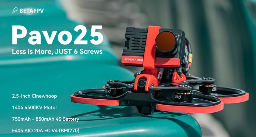BETAFPV Pavo25 2.5" Cinewhoop Drone, BETAFPV Pavo25 Less is More, JUST 6 Screws CETA
