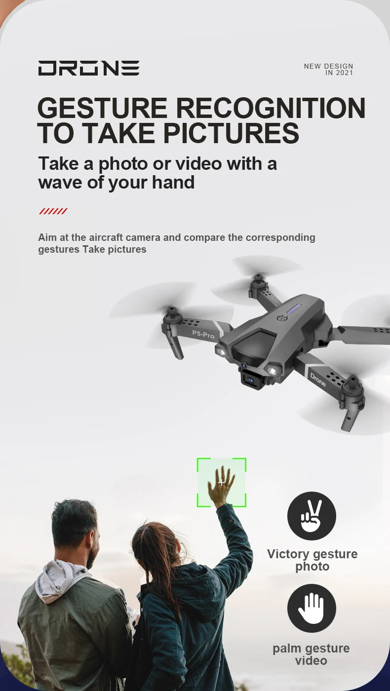 P5 Pro Drone - 2023 New Drone 8k HD Camera 5G WiFi Fpv ESC Aerial Photography RC Quadcopter Optical Flow Fixed Height Folding Dron Aircraft Toy 23 P5 Pro Drone, jrzne new desuc s@n