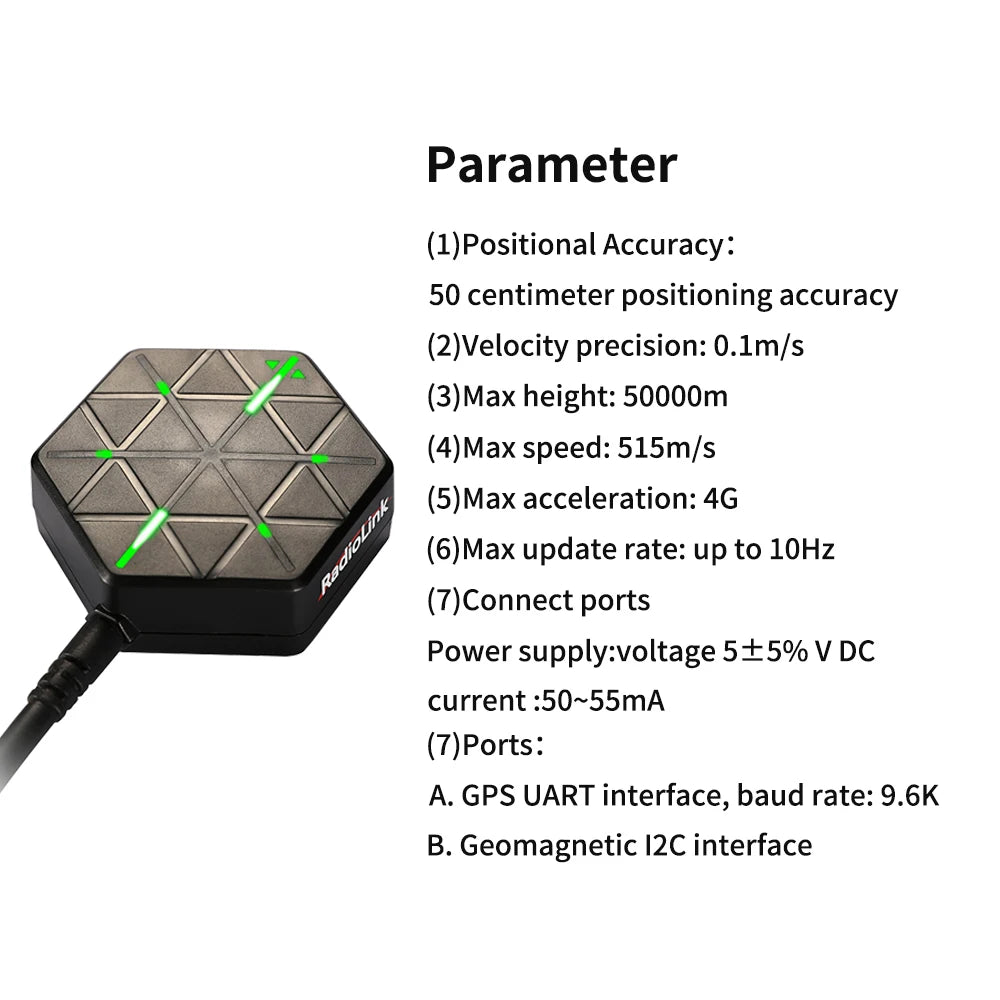 GPS UART interface, baud rate: 9.6K B. Geomagnetic