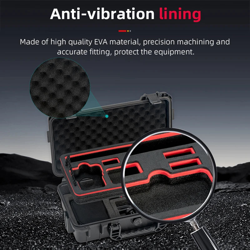 High-quality EVA anti-vibration lining with precise fit, protects drone equipment through effective shock absorption and durable construction.