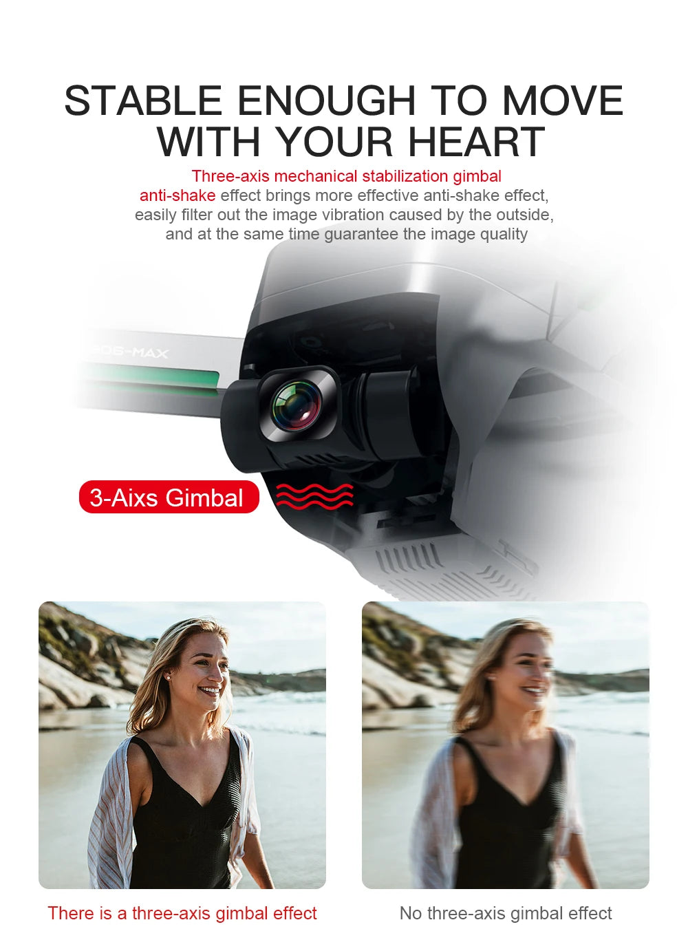 HGIYI SG906 MAX2 Drone - 5000mAH GPS 4K HD Professional Camera with 3-Axis Gimbal 360 Obstacle Avoidance 906 MAX Brushless Quadcopter Professional Camera Drone 102 HGIYI SG906 MAX2 Drone, three-axis mechanical stabilization gimbal anti-shake effect brings more effective anti