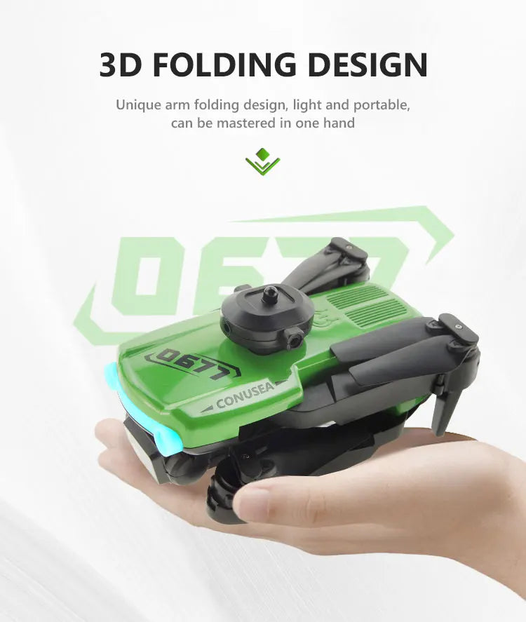 CONUSEA 0677 Drone - 4k Drones with Dual camera HD 4k Optical Flow FPV WIFI Quadcopter Obstacle Avoidance RC Drones Toys 15 CONUSEA 0677 Drone - 4k Drones with Dual camera, CONUSEA 0677 Drone, 3d folding design unique arm folding design; light and portable, can
