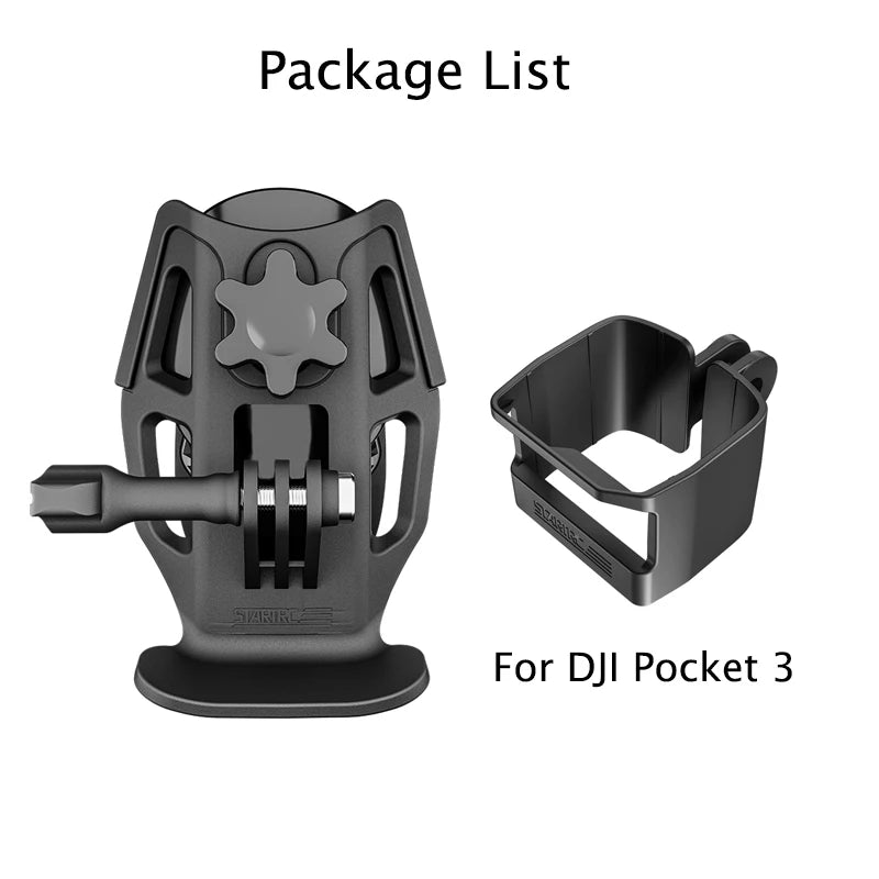 STARTRC Motorcycle Helmet Chin Mount Clip Bracket for DJI, GoPro & Insta360 Action Cameras, PA66+10% Fiber, 93g