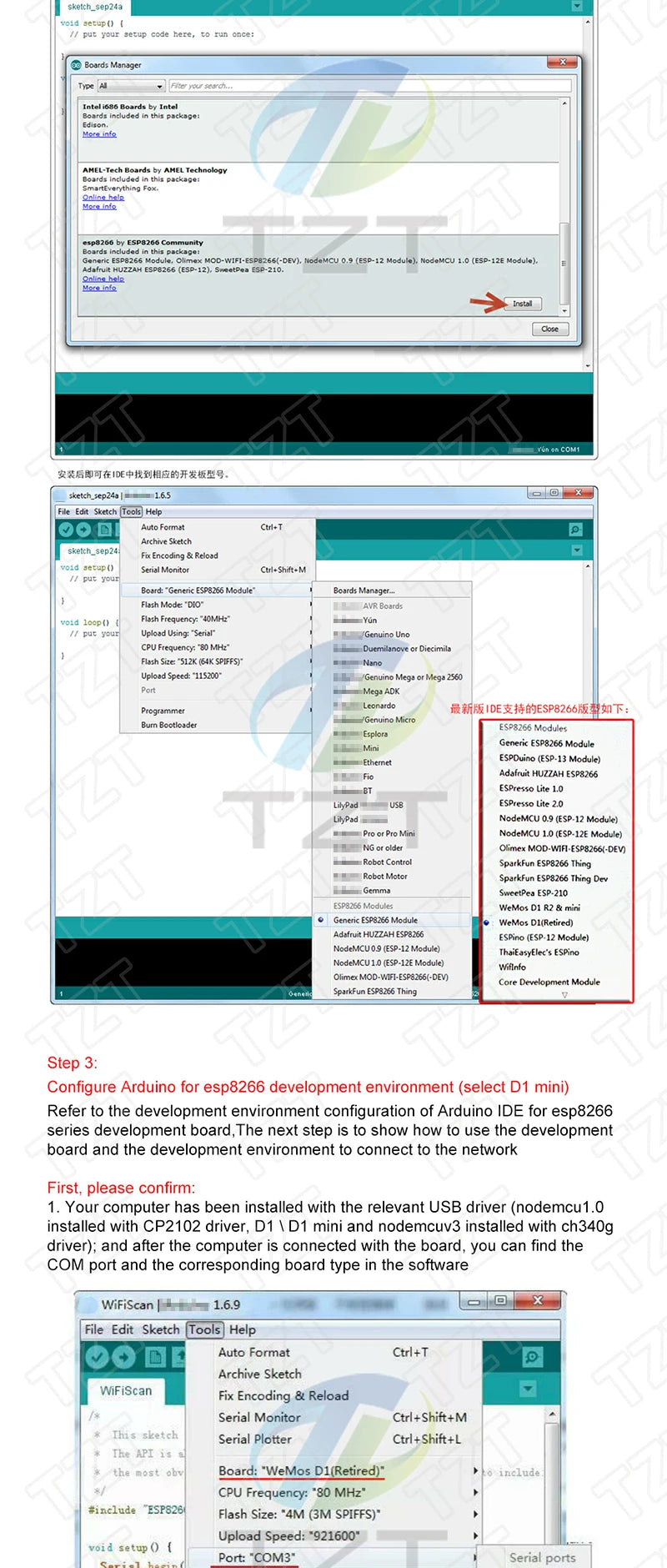 D1 Mini TYPE-C/MICRO ESP8266 ESP-12F CH340G V2 USB D1 Mini WIFI Development Board D1 Mini NodeMCU Lua IOT Board 3.3V With Pins 19 Compact WiFi module for IoT projects and prototyping, featuring ESP8266 microcontroller and Lua programming language.