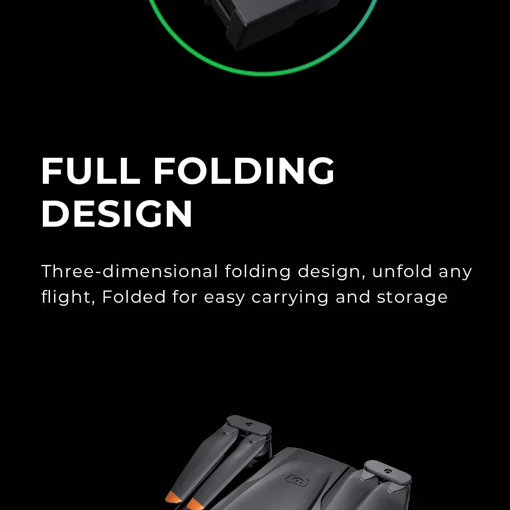 E66 Drone - Professional HD Camera, FULL FOLDING DESIGN Folds for easy carrying and storage, Folded for easy transport
