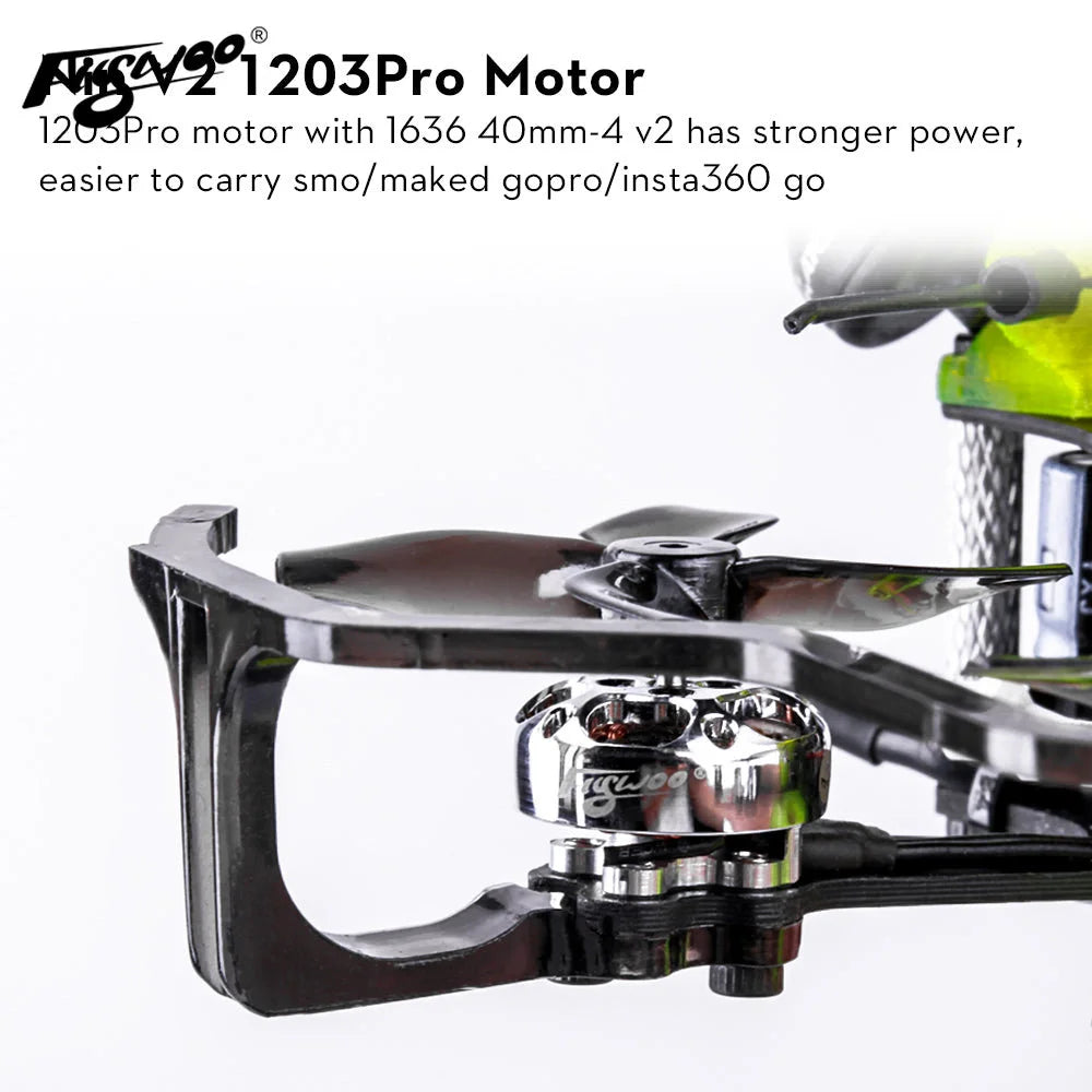 FLYWOO Firefly 1.6'' Hex Nano Analog V1.2 Micro Drone ( MPU6000 ) 1203 5500KV 12 120 Pro motor with 1636 4Omm-4 v2 has stronger power, easier to
