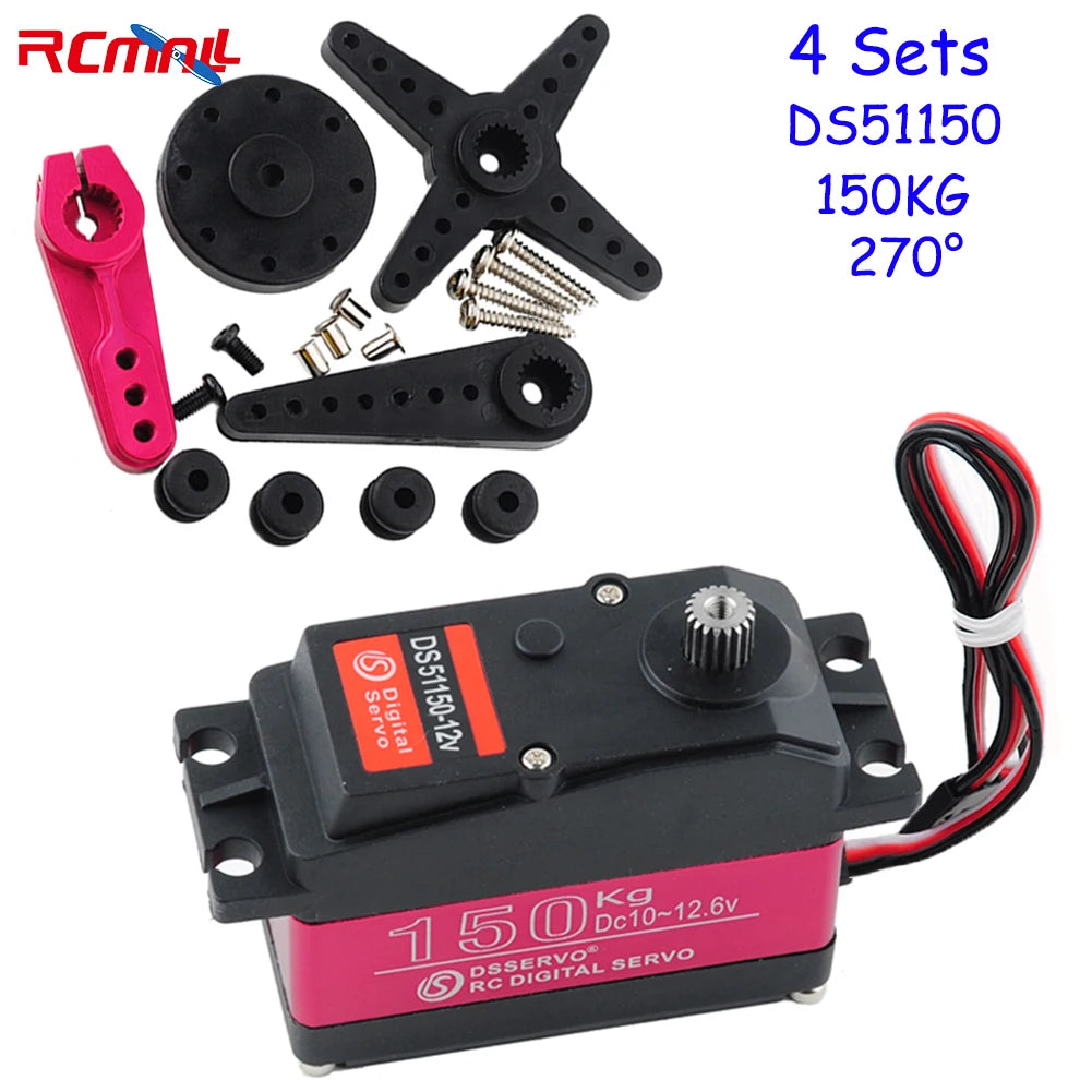 4PCS DSServo, RCmall 4 Sets 150KG 12V DS51150 Digital Servo