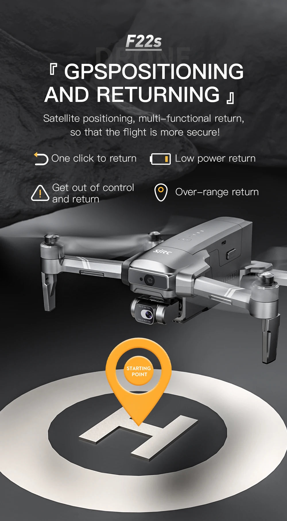 SJRC F22S 4K HD PRO Drone - With 4K HD Camera 2-Axis Gimbal HD Camera Obstacle Avoidance GPS 5G WiFi FPV Quadcopter RC Drone Helicopter Professional Camera Drone 29 SJRC F22S 4K HD PRO Drone, F22s are equipped with satellite positioning and multi-functional return . low power return Get