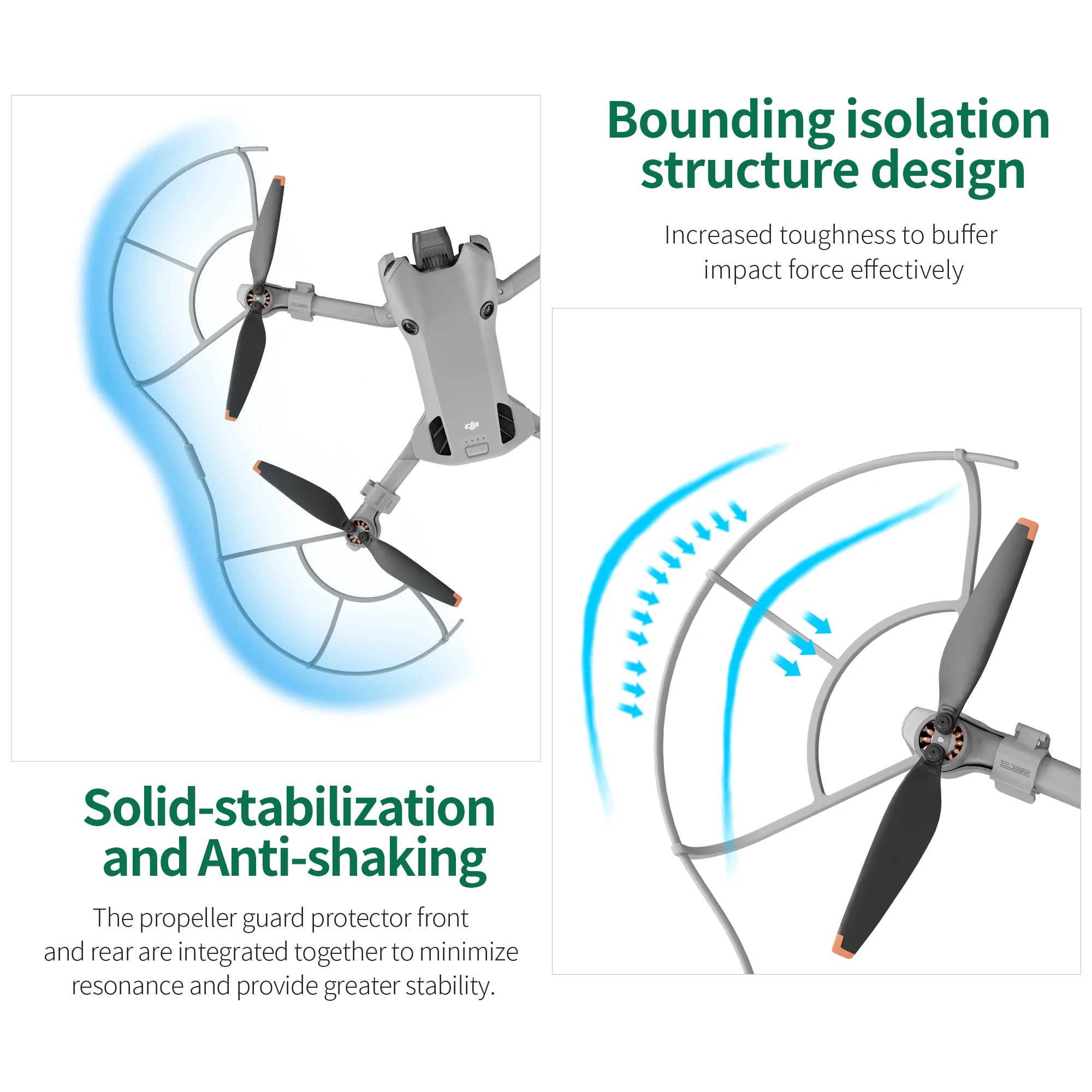 For DJI Mini 4 Pro Propeller Guard - Blade Protective Cover Anti-collision Ring Landing Gear Foldable Extended Legs 15 For DJI Mini 4 Pro Propeller Guard, propeller guard protector front and rear are integrated together to minimize resonance and provide greater stability .