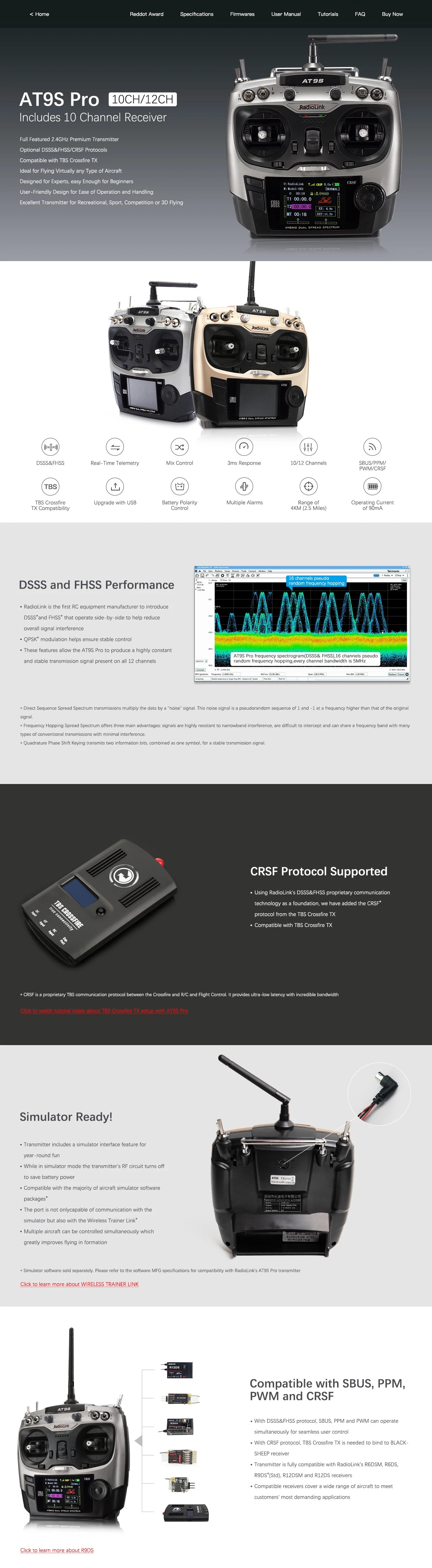 Radiolink AT9S Pro, at9s AT9S Pro n1OCH/1ZCH Radiolink Includes 10