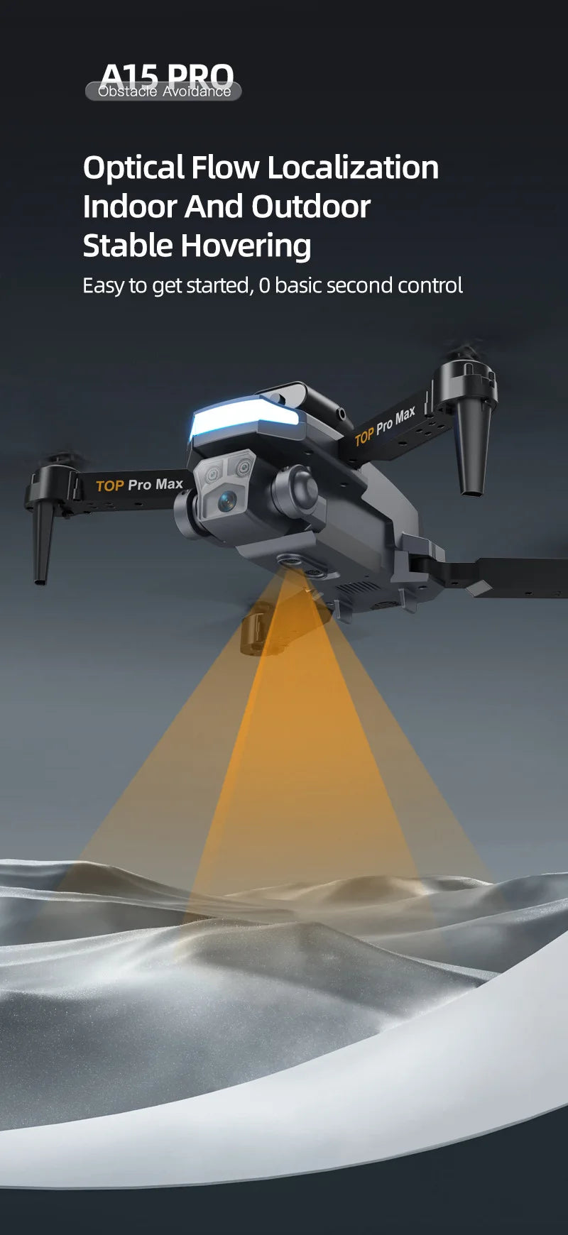 A15 Drone, 415 cle prq optical flow localization indoor and outdoor stable