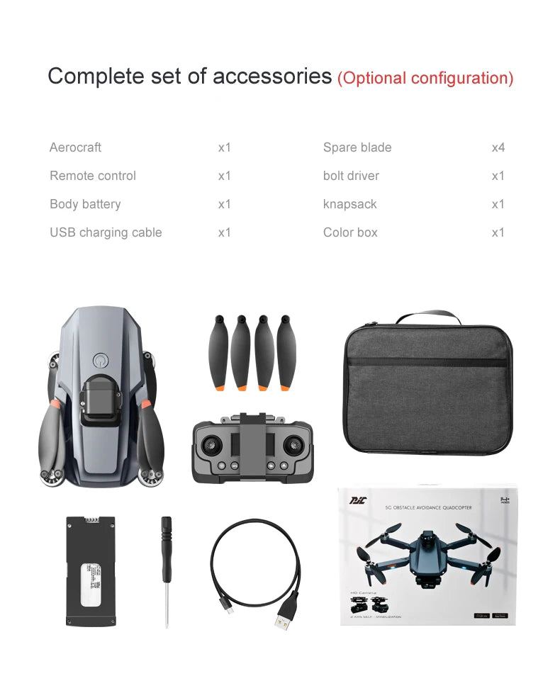 RG101 PRO Drone, Aerocraft x1 Spare blade x4 Remote control bolt driver Body battery x