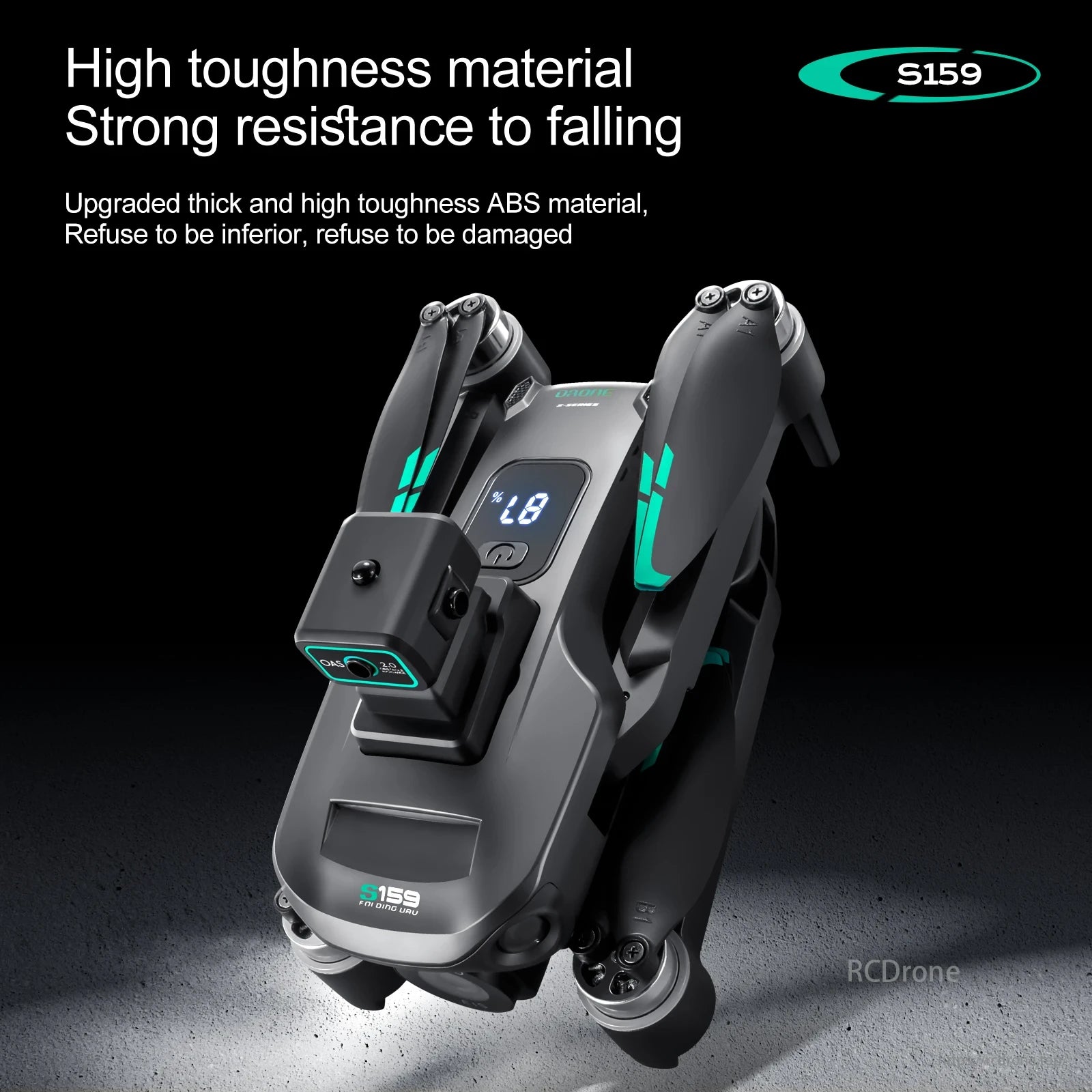 S159 drone features high toughness ABS material, strong resistance to falling, and upgraded durability.