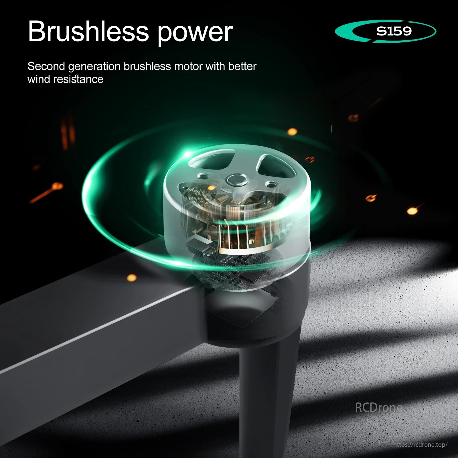 S159 Drone, Brushless power. Second generation brushless motor with better wind resistance. S159.