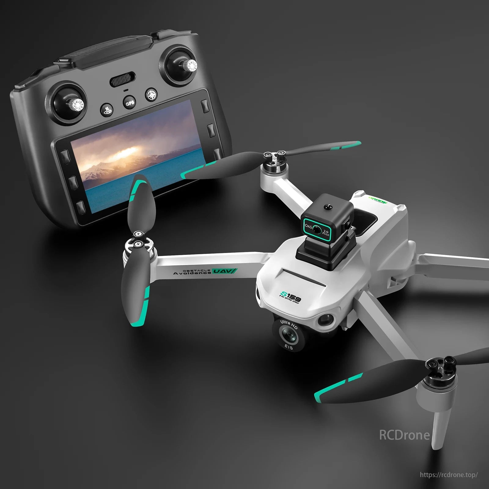 S159 Drone, High-tech drone features 5G WiFi, 8K camera, and screen remote controller for aerial photography.