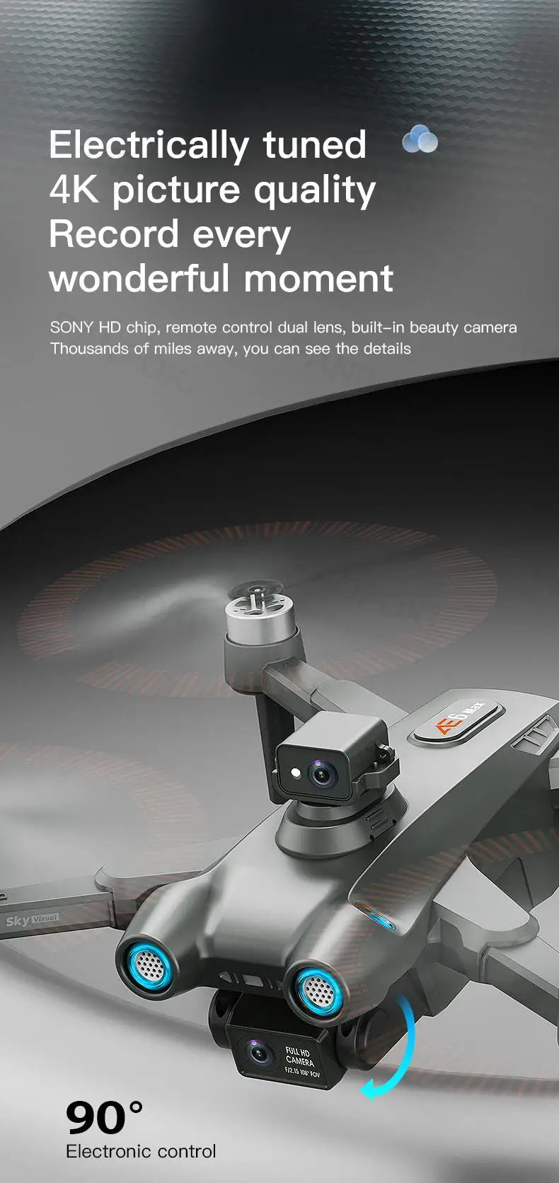 AE6 Max Drone, SONY HD chip, remote control dual lens, built-in beauty camera . 4