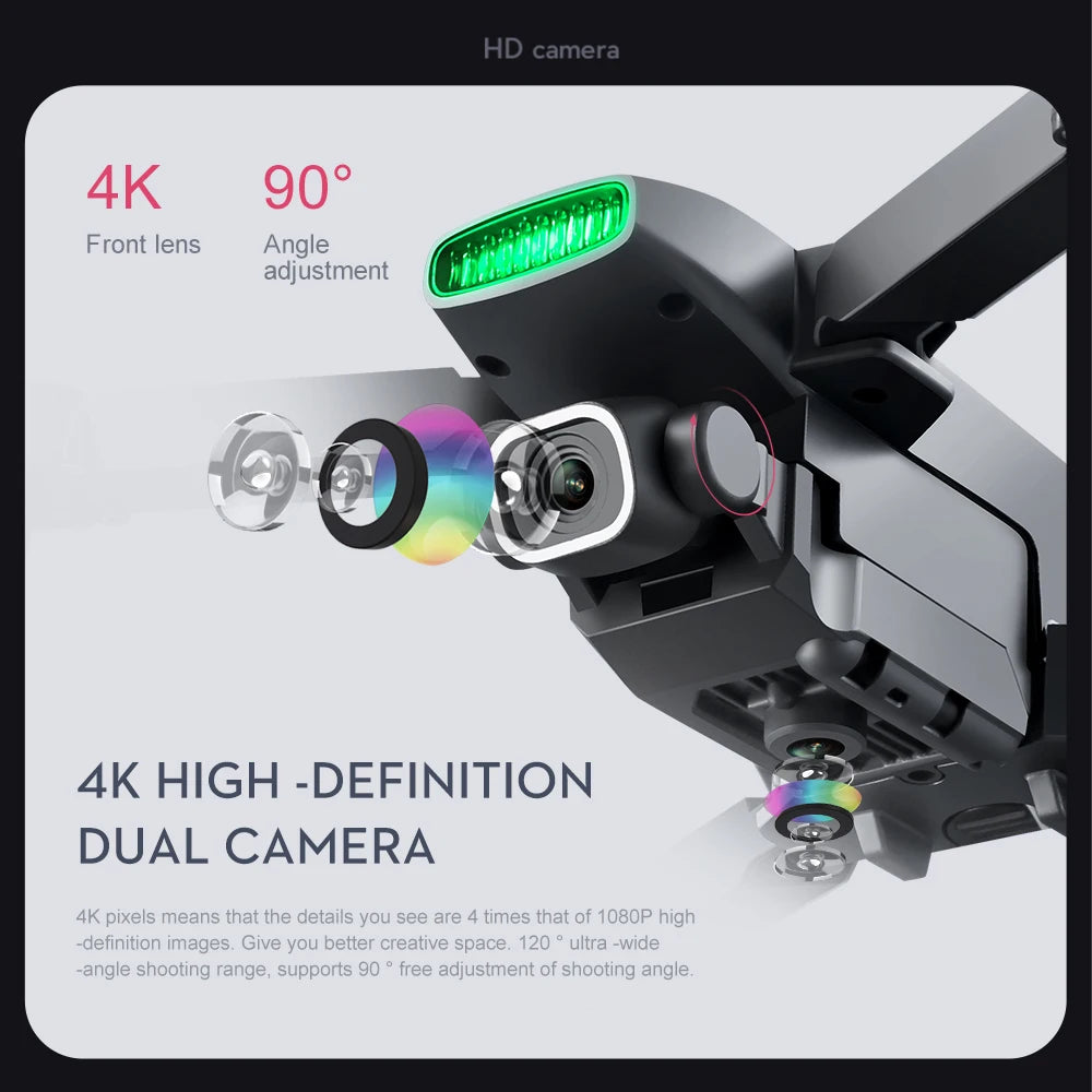 XT4 Mini Drone, HD camera 4K 90 Front lens Angle adjustment 4K HIGH -DEFINITION D