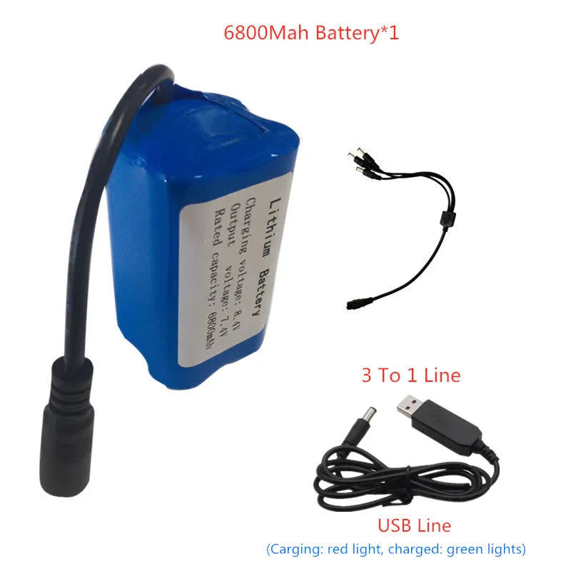 7.4V 13600Mah 6800Mah Battery, battery for t188 h18 C18 Bait Boat Battery Style7 :