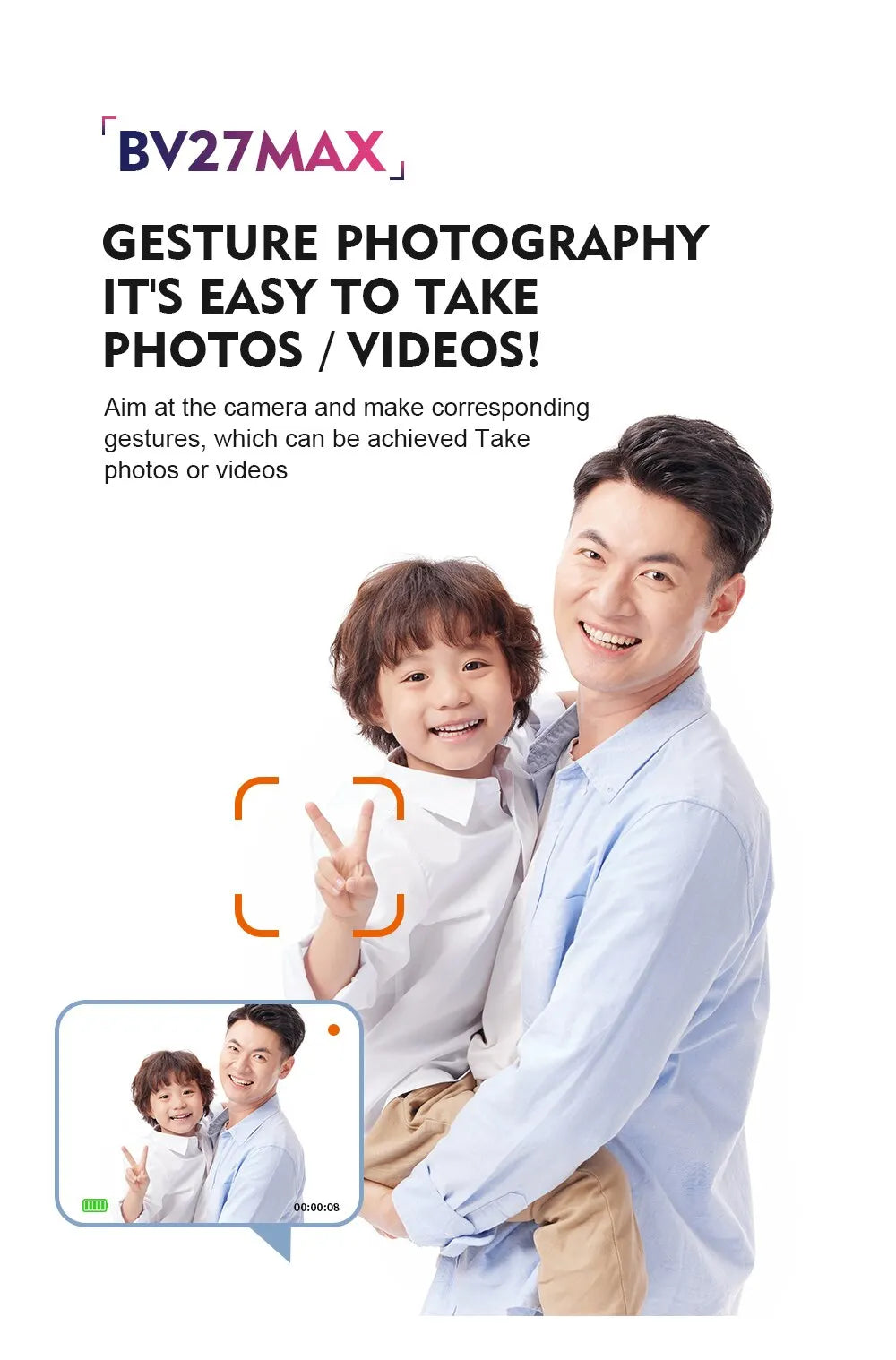 S29 Drone, BV2ZMAX GESTURE PHOTOGRAPHY ITS EAS