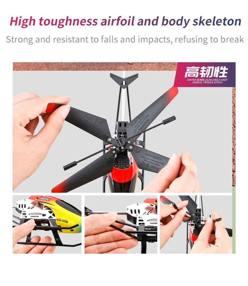 4DRC M5 RC Helicopter, high toughness airfoil and body skeleton Strong and resistant to falls and impacts