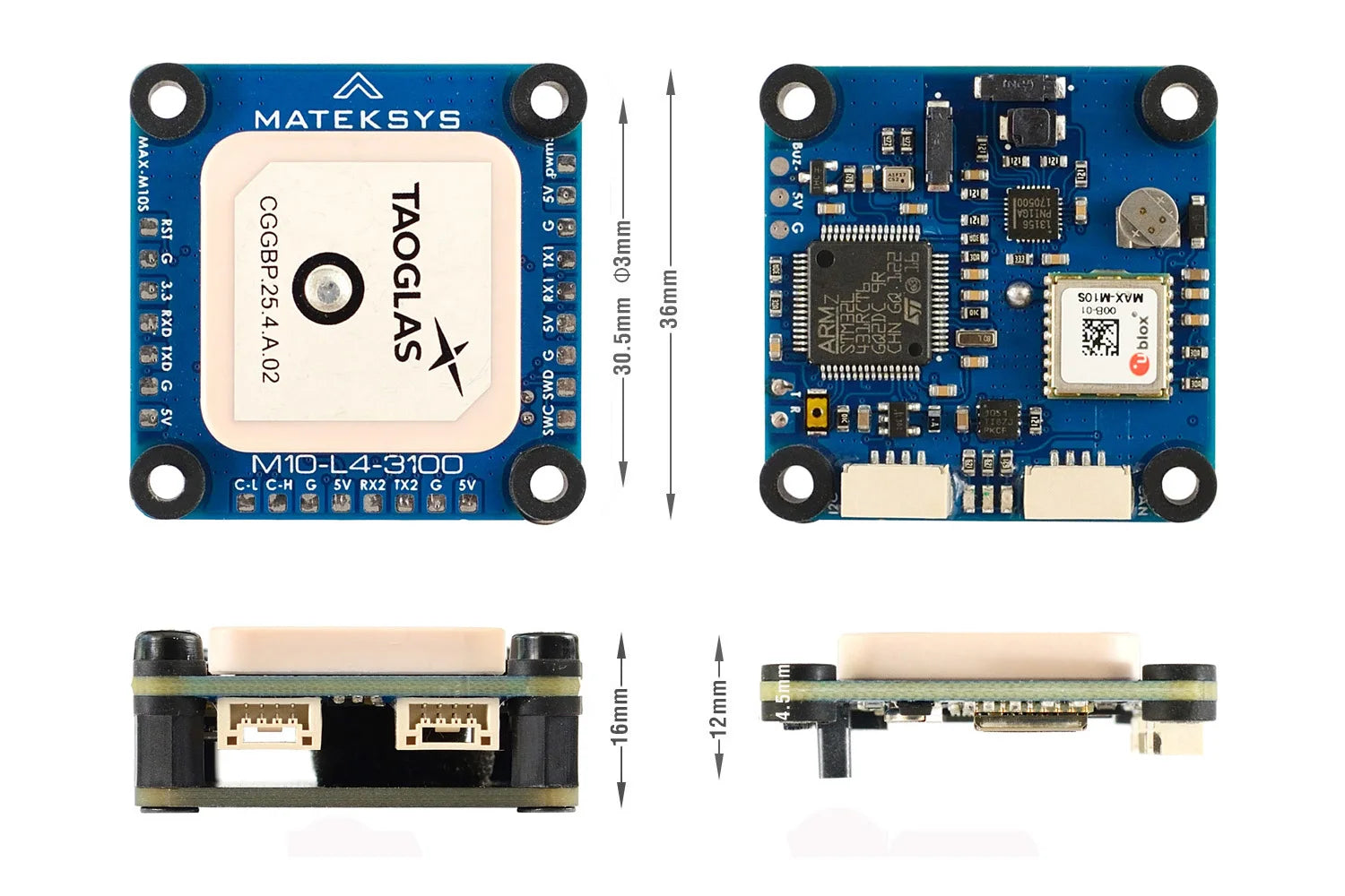 MATEK  M10-L4-3100 GPS, MATEK M10-L4-3100 GPS Module - Mateksys 