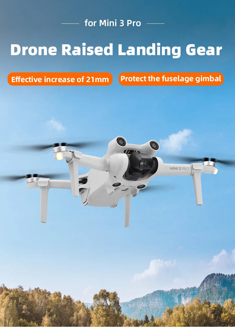 Landing Gear Kits for DJI Mini 3 Pro Drone, Mini 3 Pro Drone Raised Landing Gear Effective increase of 21mm Protect the fuselage