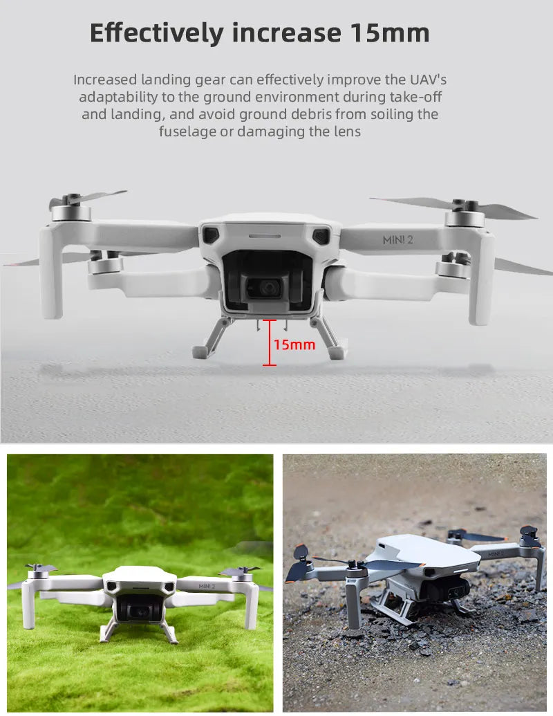 Increased landing gear can effectively improve the UAV's adaptability to the ground environment during