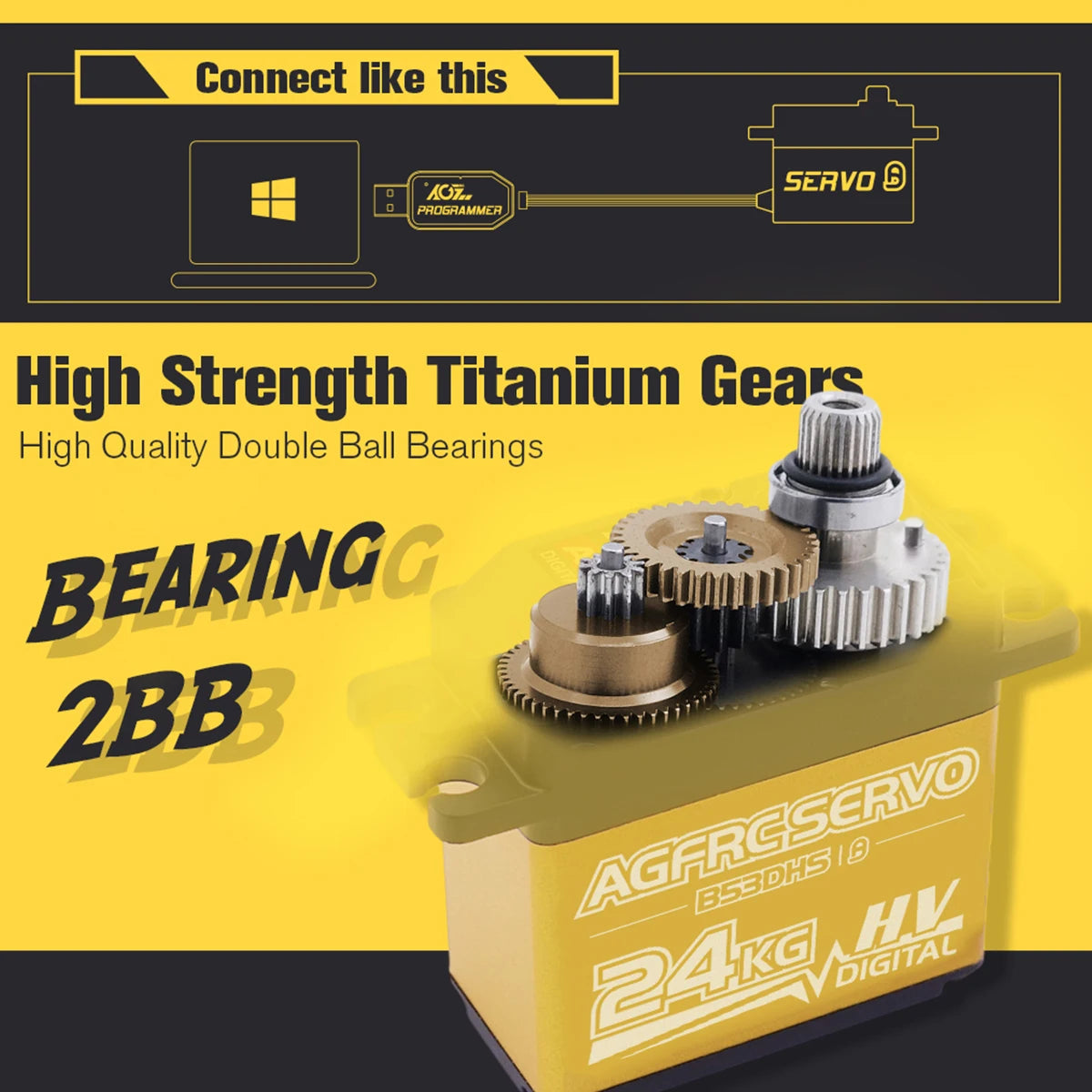AGFRC B53DHS, High Strength Titanium Gears High Quality Double Ball Bearings BEARING G 2BB I