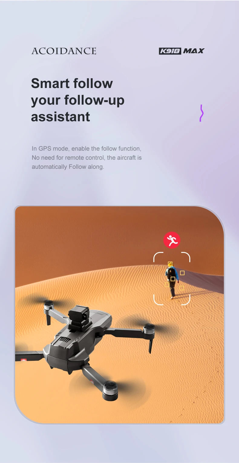 XYRC K918 MAX GPS Drone - 4K HD Professional Obstacle Avoidance 8K HD DualHD Camera Brushless Foldable Quadcopter RC Distance 1200M Professional Camera Drone 35 XYRC K918 MAX GPS Drone, ACOIDANCE K91D MAX Smart follow your follow-up assistant In GPS mode
