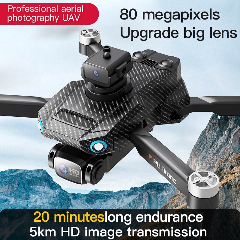 P8 Pro GPS Drone, Professional aerial photography UAV 80 megapixels Upgrade big lens 20 minutes