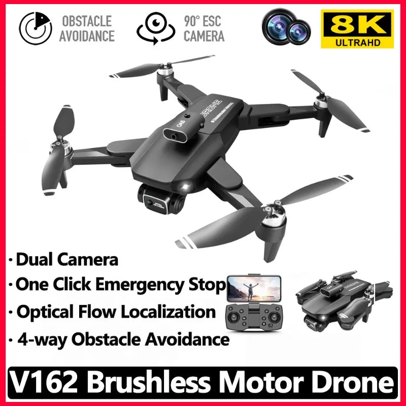 V162 Drone - 8K HD Dual Camera Obstacle Avoidance Aerial Photography Q ...