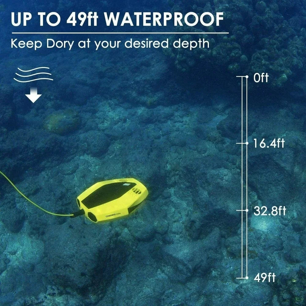 Waterproof ROV with 49ft depth, 1080p camera, GPS, tilt-lock