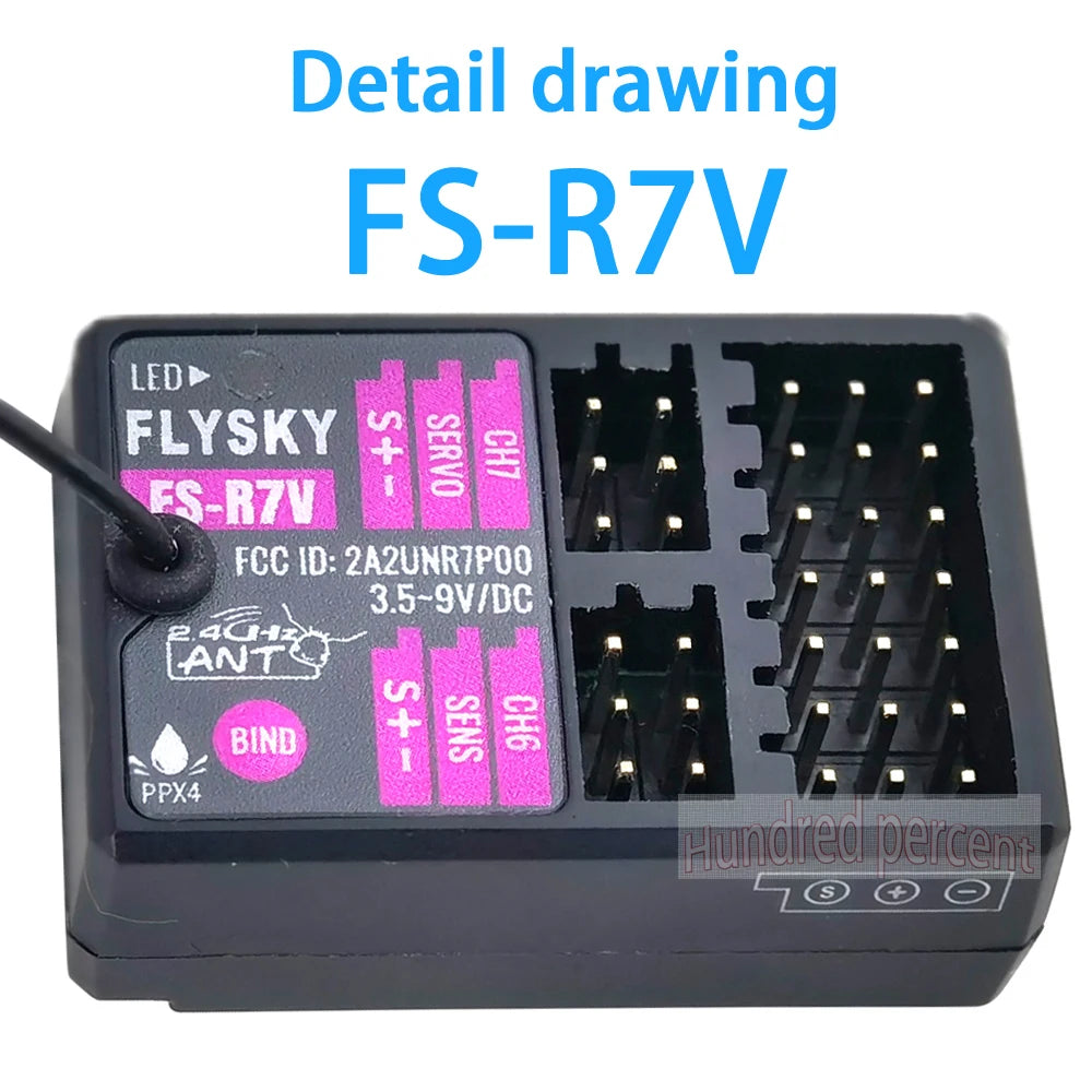 FLYSKY FS-G7P G7P 2.4G 7CH ANT Protocol Radio Transmitter- PWM PPM I-BUS SBUS Output with FS-R7P R7P RC Receiver for RC Car Boat 37 FCC ID: 2AZUNRZPOO 3.5-9V/DC 240