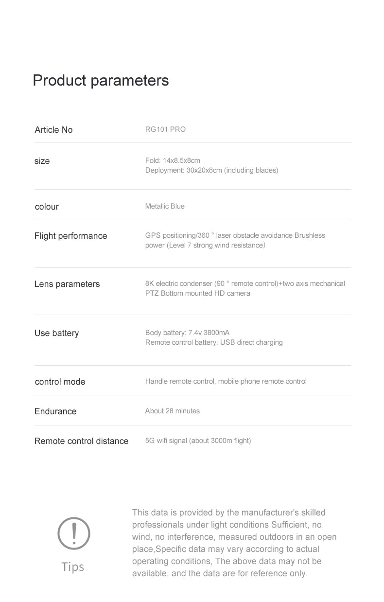 RG101 Pro Drone - 2-axis Gimbal 360° Obstacle Avoidance HD Dual Camera Aerial Photography Brushless GPS Foldable Return Quadcopter Professional Camera Drone 31 RG101 Pro Drone, RG1O1 PRO size Fold: 14x8.Sx8cm (
