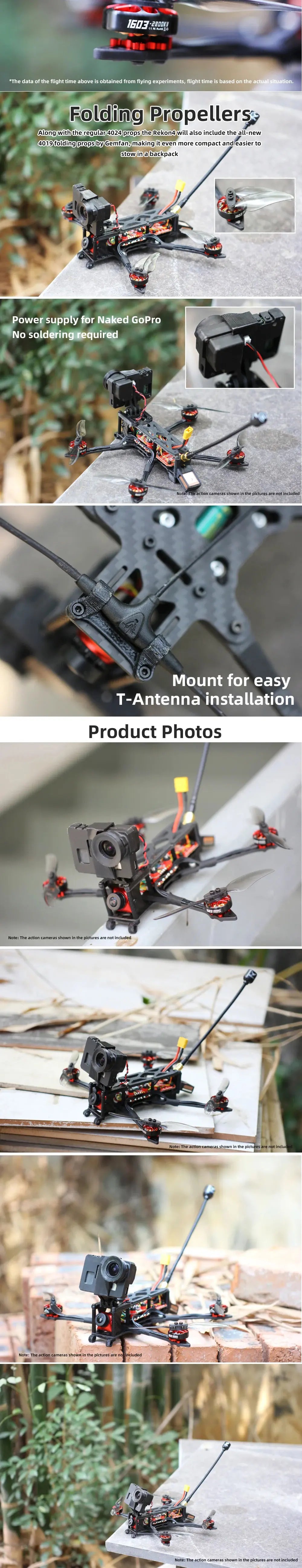 HGLRC Rekon 4 LR - Micro Long Range Quad Analog Version Caddx Ratel2 1603 2800KV 4S Motor For RC FPV Quadcopter Freestyle Drone 8 HGLRC Rekon 4 LR, theRekon4 will also include the all-new 4019foldingpropsbyG