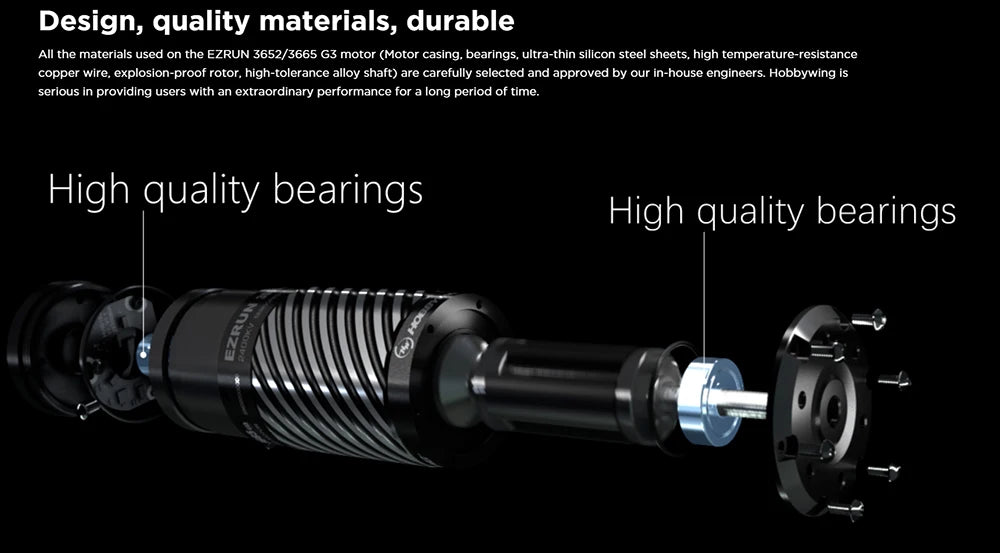 Hobbywing is serious providlng users with an extraordinary performance for period of time High quality