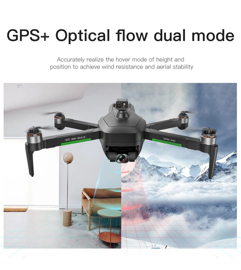 HGIYI SG906 MAX2  Drone, GPS+ Optical flow dual mode to achieve wind resistance and aerial stability sG 90