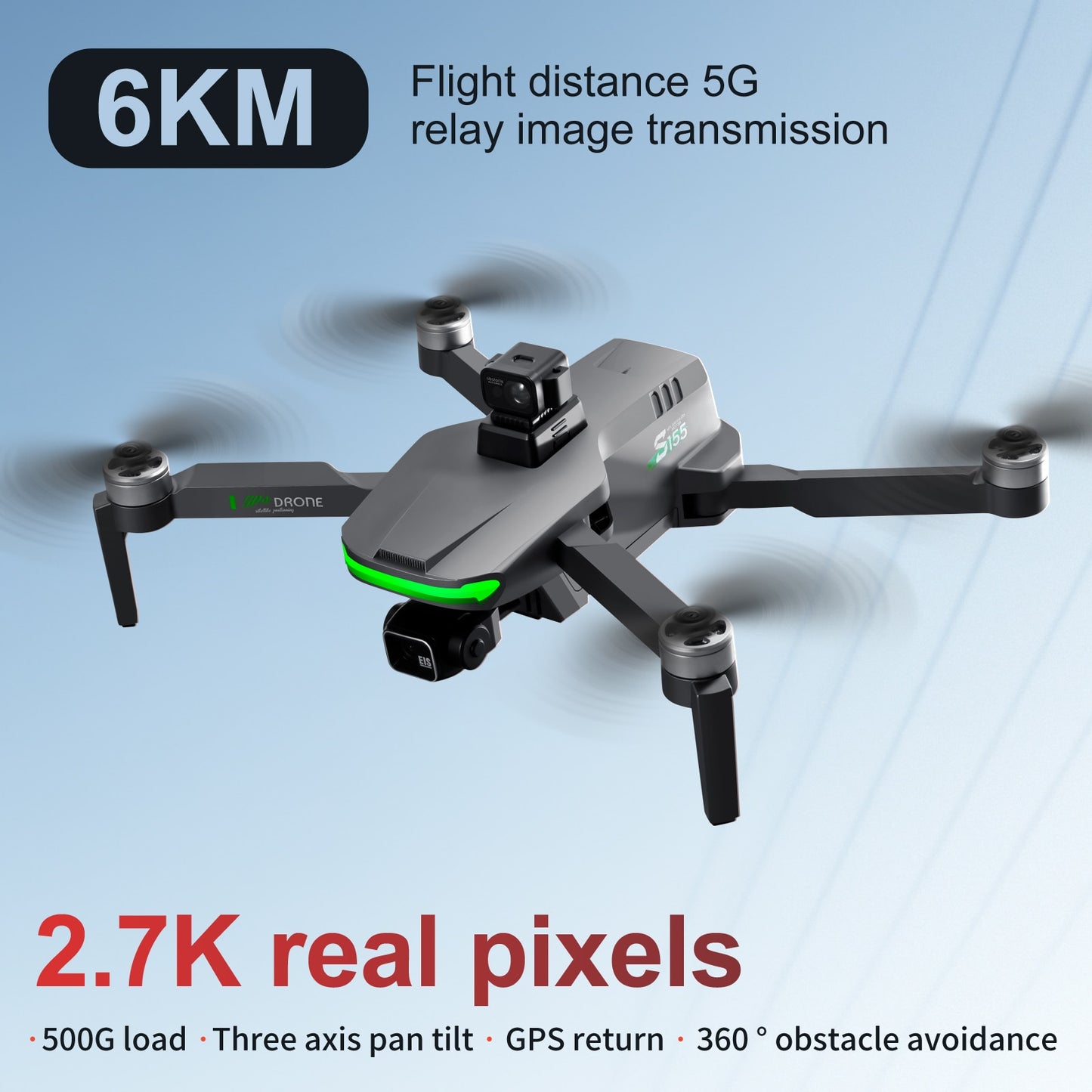 S155 Drone, Flight distance 5G 6KM relay image transmission DRONE 2.7
