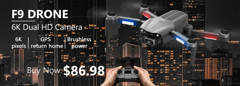 4DRC V4 Drone, F9 DRONE 6K Dual HD Camera 6K GPS Brushless pixels return home power