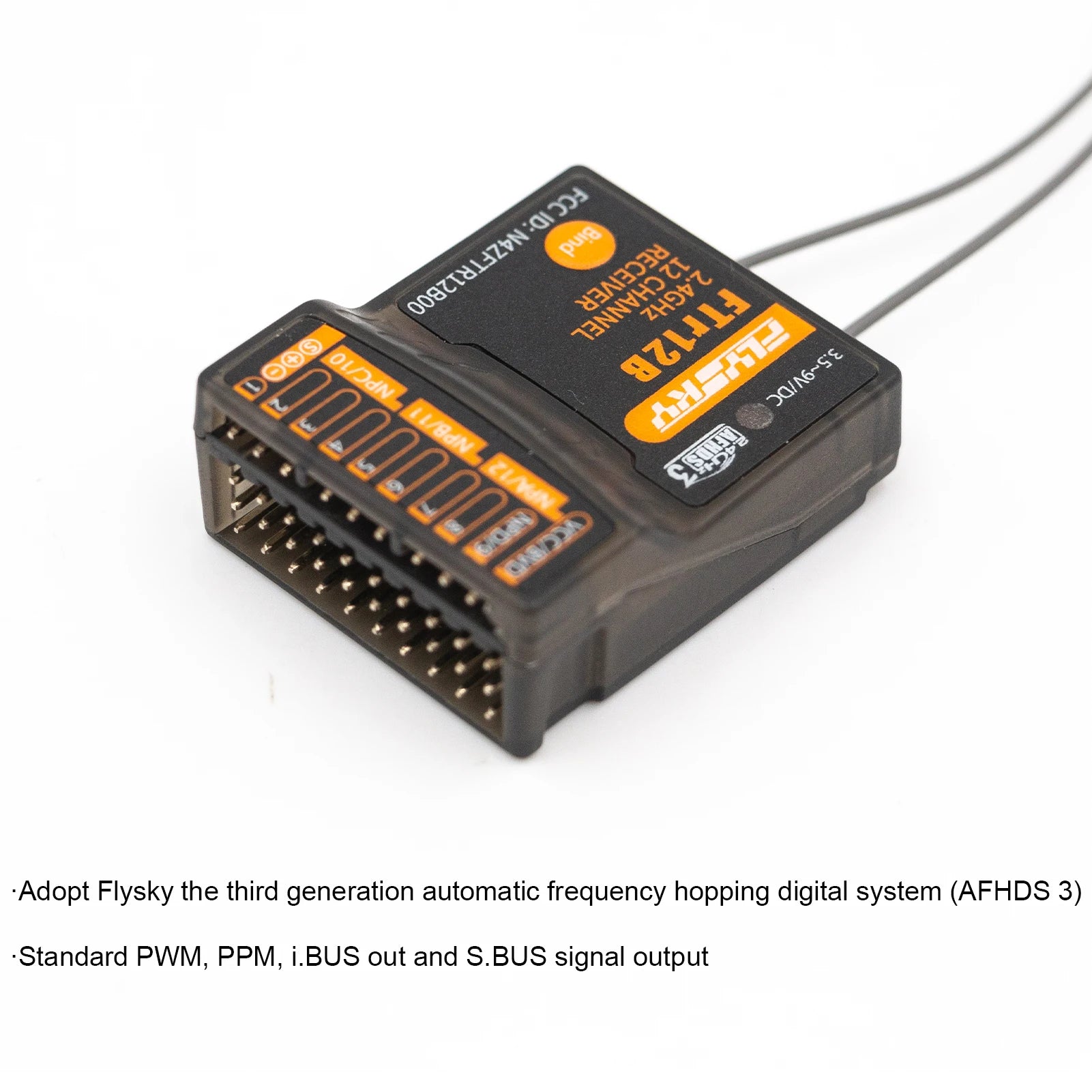 FLYSKY FTR12B 2.4GHz 12CH Receiver - for RC Airplane Helicopter Vehicle Dual Antennas for PL18 NB4 NB4 Lite AFHDS3 Transmitters 13 FLYSKY FTR12B 2.4GHz 12CH Receiver, Flysky the third generation automatic frequency hopping digital system (AFHDS 3) Standard P