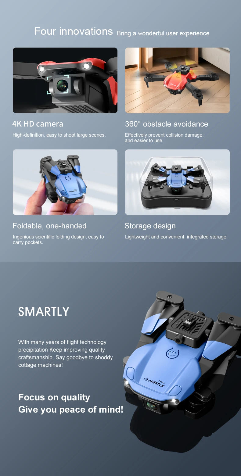V26 Mini Drone - HD Camera WiFi Fpv Air Pressure Altitude Hold Professional Foldable Quadcopter 4K RC Dron Kid Boys of Toys GIft 22 V26 Mini Drone, four innovations bring a wonderful user experience 4k hd camera