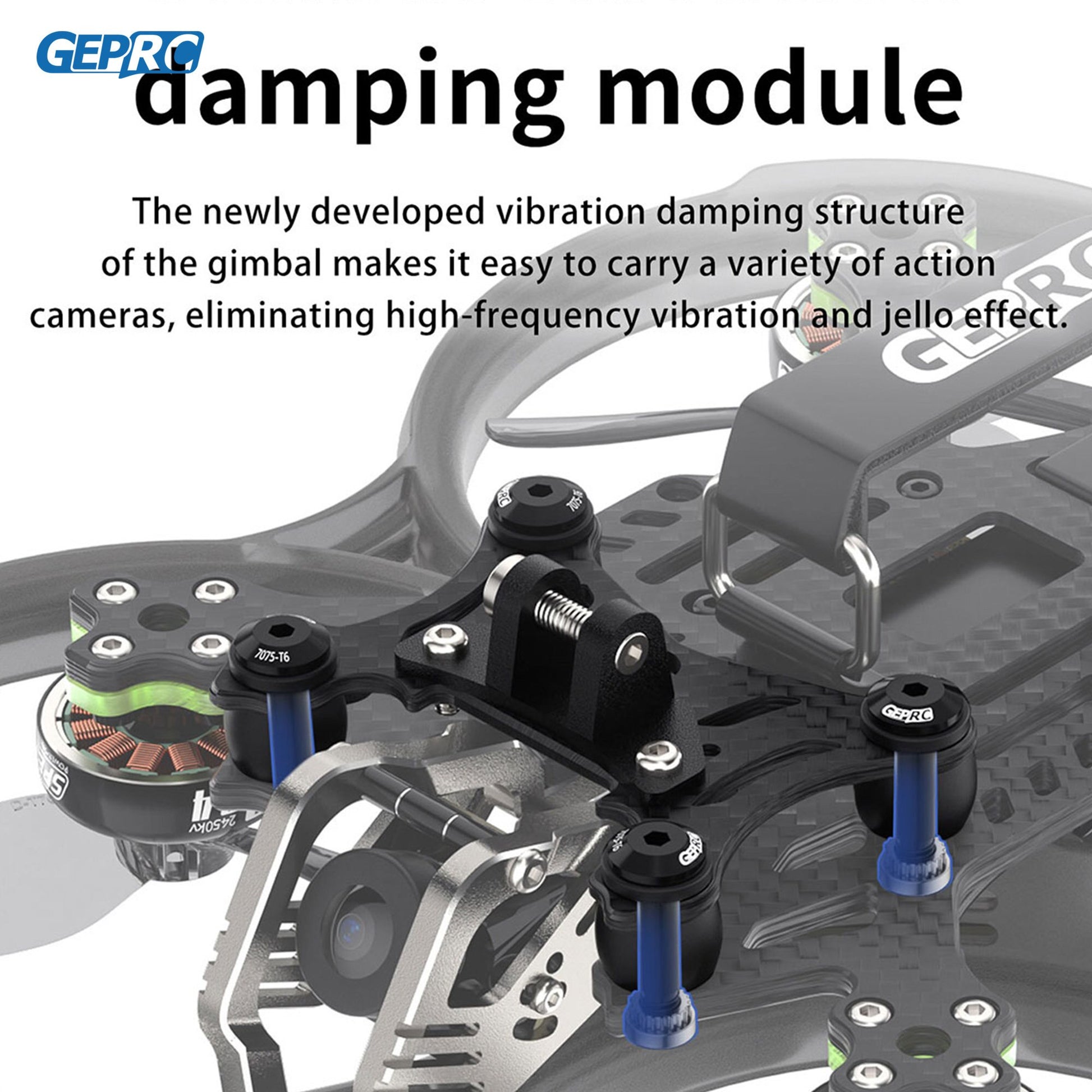 GEPRC Cinebot30 HD, gimbal's vibration damping structure makes it easy to carry a variety of