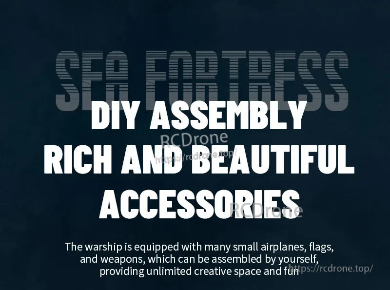 S19 RC Warship, Build your own sea fortress with airplanes, flags, weapons, and more for imaginative, hands-on play.