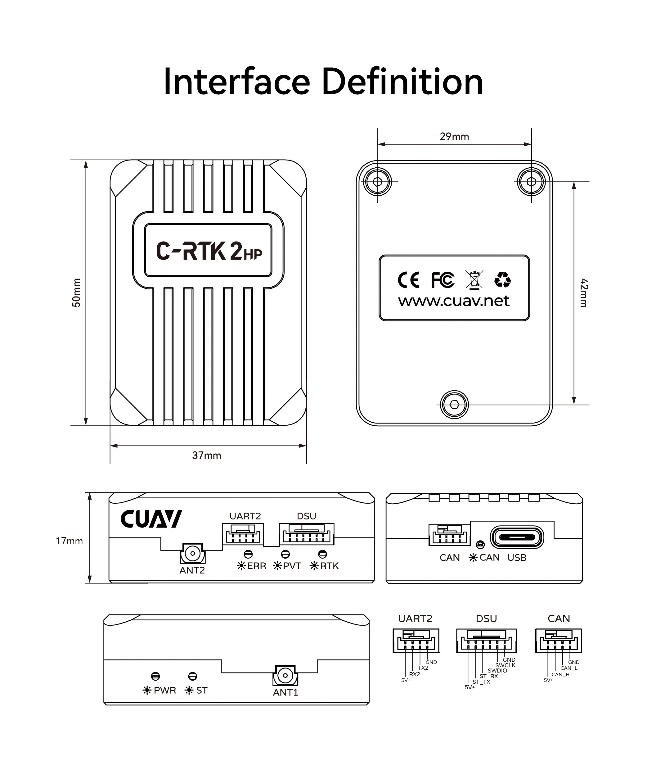 C-RTK 2HP Features: 1--Centimeter-Level Positioning 2-