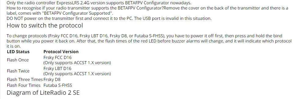 ExpressLRS 2.4G version only supports the BETAFPV Configurator . the