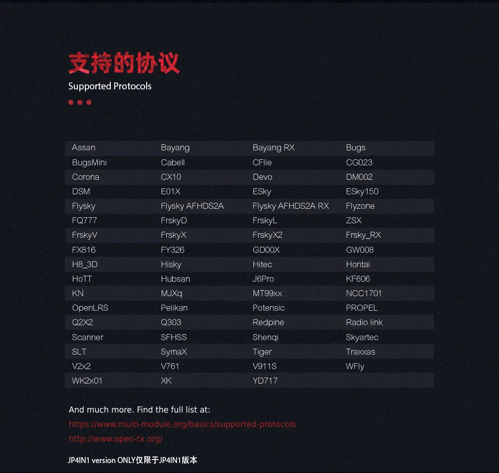 JUMPER T20 JP4IN1 MICRO Multiprotocol Module - CC2500 NRF24L01 A7105 CYRF6936 2.4Ghz 8 JUMPER T20 JP4IN1 MICRO Multiprotocol Module, Riagbbi Supported Protocols Assan Bayang Bayang R