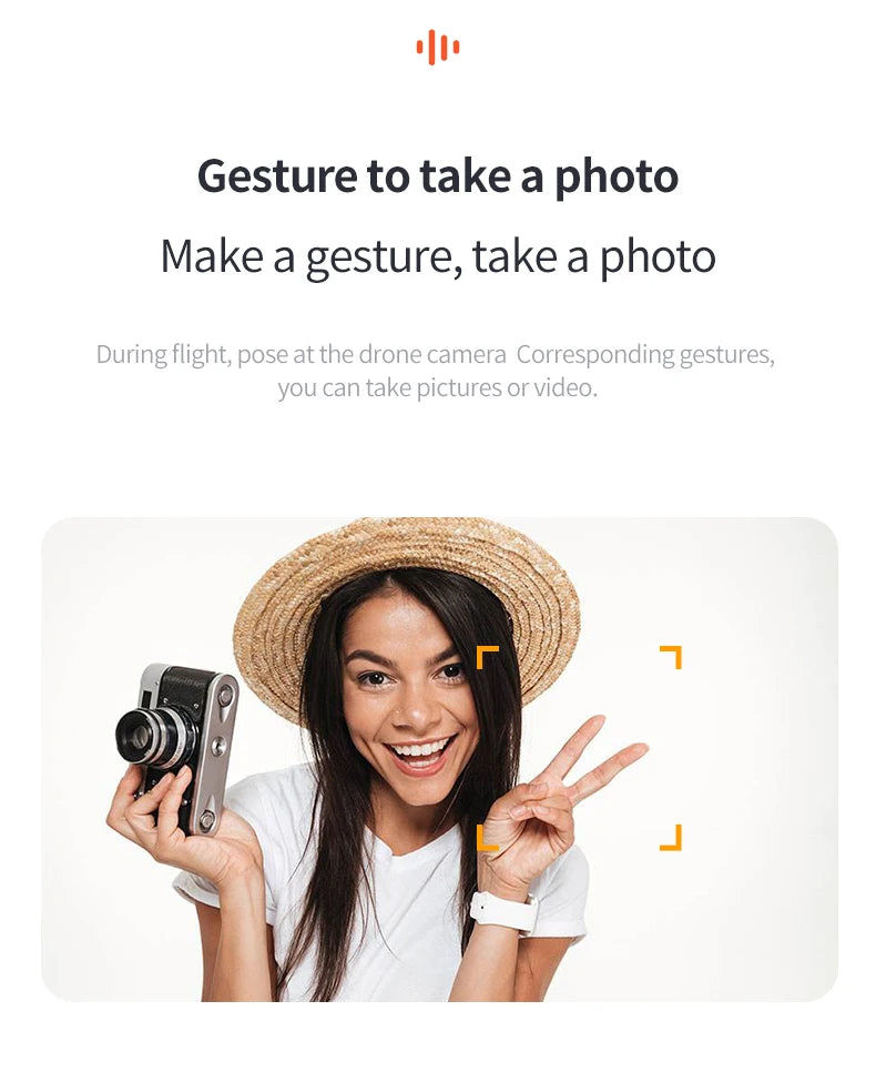 M218 Drone, make a gesture to take a photo During flight, pose at the drone camera