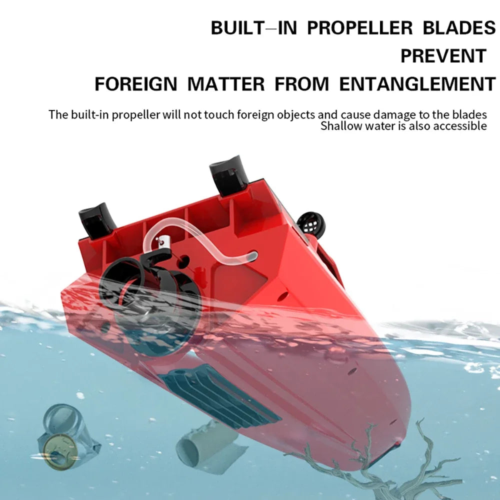 JJRC TY725 RC Boat, Propeller blades are integrated to avoid entanglement, ensuring safe shallow-water operation.
