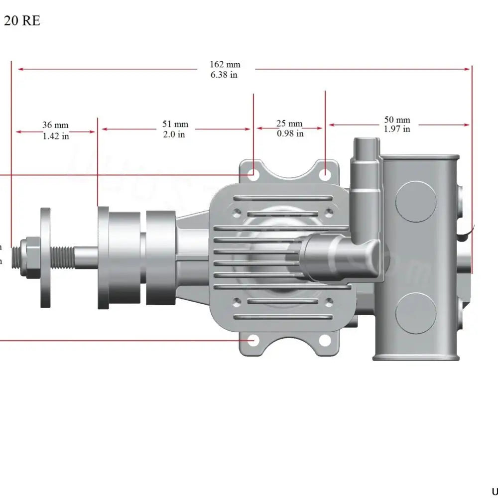 RCGF Stinger 20CC RE Gasoline Engine, a rear pumper carb simplifies installation and